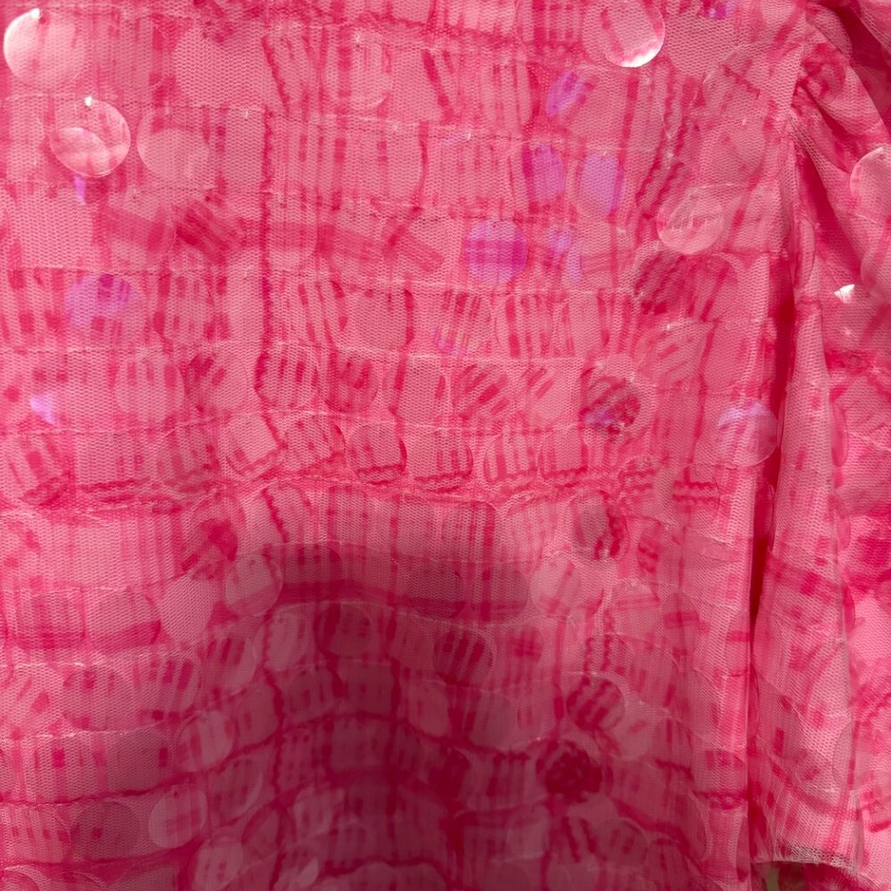 Neubryne Pink Sequin Puff-Sleeve Top - Picture 2 of 4